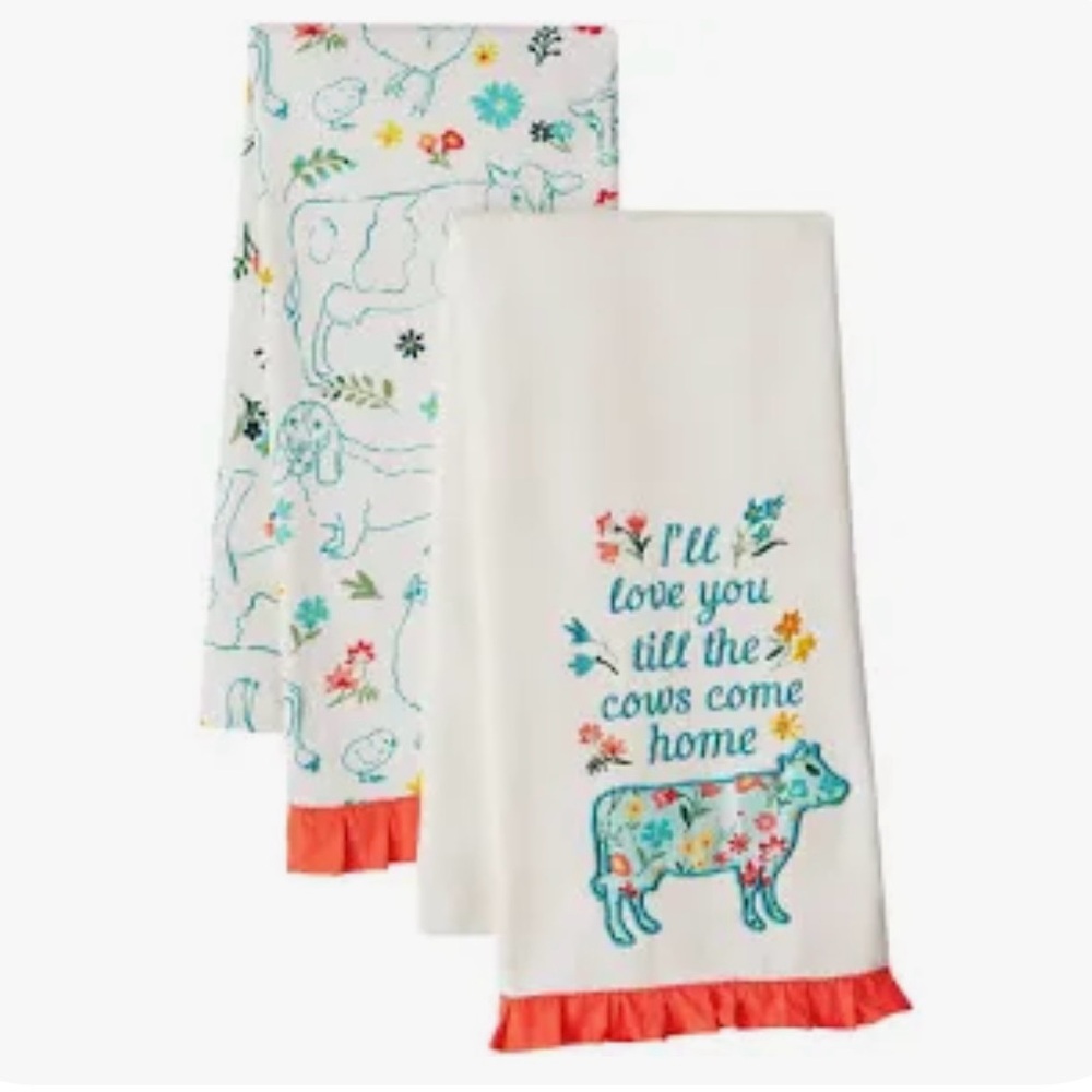 The Pioneer Woman Farm Animal 2 Pack Kitchen Towels NWT